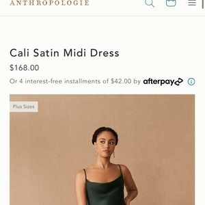 Anthropologie Emerald Silk Dress